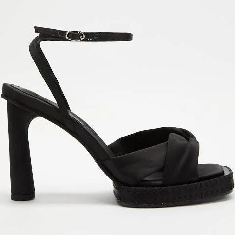 David Jones Alias Mae Gipsy Satin Heel in Black, Size 39 EU