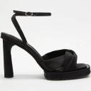 David Jones Alias Mae Gipsy Satin Heel in Black, Size 40 EU