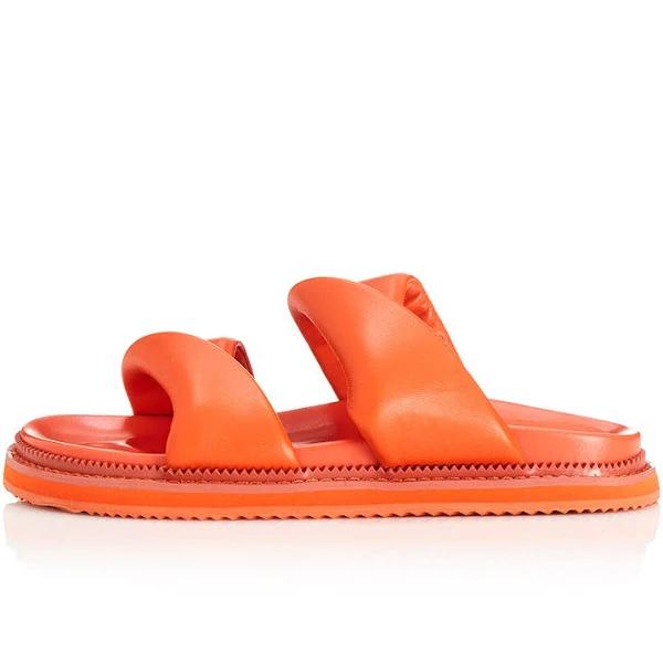 David Jones Alias Mae Paris Sandal in Orange Leather, Size 36 EU