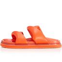 David Jones Alias Mae Paris Sandal in Orange Leather, Size 37 EU