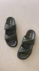David Jones Alias Mae Paris Sandal in Orange Leather, Size 37 EU