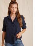 David Jones Bella Dahl Split Back Button Down Shirt in Rose Petal, Size Medium