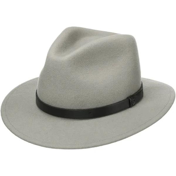 David Jones Brixton Messer Packable Fedora in Light Grey, Size Small