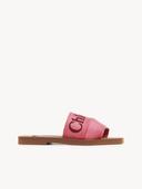 David Jones Chloé Woody Embroidered Linen Slide in pink-red, Size 40 EU