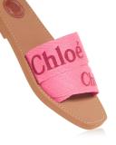 David Jones Chloé Woody Embroidered Linen Slide in pink-red, Size 40 EU