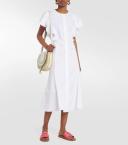 David Jones Chloé Woody Embroidered Linen Slide in pink-red, Size 40 EU