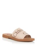 David Jones Chloé Woody Embroidered Linen Slide in pink-red, Size 40 EU