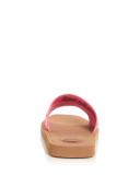 David Jones Chloé Woody Embroidered Linen Slide in pink-red, Size 40 EU