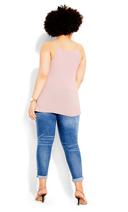 David Jones City Chic Rib Tank in Dusty Rose, Size 14 AU