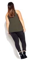 David Jones City Chic Rib Tank in Light Khaki, Size 22 AU