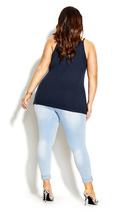 David Jones City Chic Rib Tank in Navy, Size 20 AU
