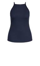 David Jones City Chic Rib Tank in Navy, Size 22 AU