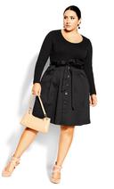 Plus Size Dress Uptown Girl in Black/Black, Size 16/S | City Chic