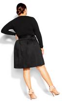 David Jones City Chic Uptown Girl Dress in Black/Black, Size 20
