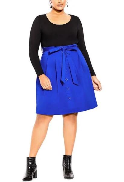 David Jones City Chic Uptown Girl Dress in Cobalt, Size 16