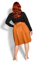 David Jones City Chic Uptown Girl Dress in Deep Caramel, Size 14