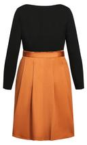 David Jones City Chic Uptown Girl Dress in Deep Caramel, Size 16