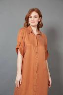 David Jones Eb&ive Vienetta Shirt Dress in Caramel, Size XL