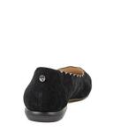 David Jones Edward Meller Fara Scalloped Ballet Flat in Black Suede, Size 40.5 EU
