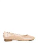 David Jones Edward Meller Fara Scalloped Ballet Flat in Nude Patent, Size 35.5 EU