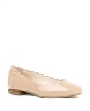 David Jones Edward Meller Fara Scalloped Ballet Flat in Nude Patent, Size 35.5 EU