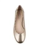 David Jones Edward Meller Fara Scalloped Ballet Flat in Rosegold, Size 41.5 EU