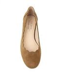 David Jones Edward Meller Fara Scalloped Ballet Flat in Tawny Suede, Size 38.5 EU