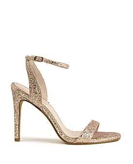 David Jones Edward Meller Wisp100 Single Strap Sandal in Rosegold Sparkle, Size 42 EU