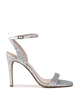 David Jones Edward Meller Wisp100 Single Strap Sandal in Silver Sparkle, Size 38 EU