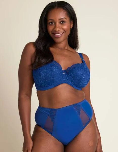 David Jones Elomi Brianna Underwire Padded Half Cup Bra in Lapis, Size 18H (40H)