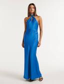 David Jones Forever New Knot/bow Bridesmaid Dress in Blue, Size 14