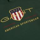 David Jones Gant D2. Archive Shield Hoodie in Storm Green, Size 3XL