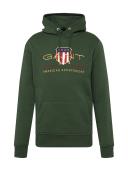 David Jones Gant D2. Archive Shield Hoodie in Storm Green, Size 3XL