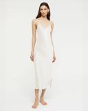 David Jones GINIA Silk Long Nite V Neck in Creme, Size Small