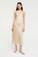 David Jones GINIA Silk Long Nite V Neck in Mink, Size XL