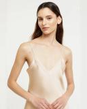 David Jones GINIA Silk Long Nite V Neck in Mink, Size XL