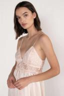 David Jones Ginia Stretch Lace Short Chemise in Primrose Pink, Size Small