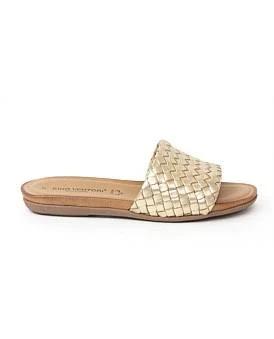 David Jones Gino Ventori Women's Dictate Sandals in Soft Gold Weave, Size 37 EU