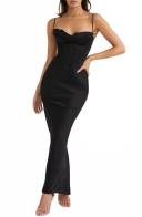 David Jones House of CB 'Charmaine' Corset Maxi Dress in Black, Size S+