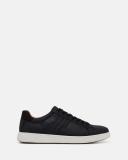 David Jones Hush Puppies Gravity Leather Sneaker in Black Wild, Size 13 AU