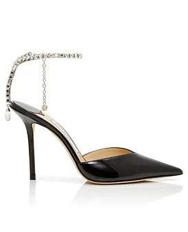 David Jones Jimmy Choo Saeda 100 Pump in Black Crystal, Size 40 EU