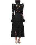 David Jones Leo Lin Aliyah Lace Butterfly Sleeve Midi Dress in Black, Size 14 AU