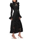 David Jones Leo Lin Aliyah Lace Butterfly Sleeve Midi Dress in Black, Size 14 AU
