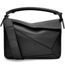 David Jones Loewe Puzzle Edge Monochrome Small in Satin Calf in Deep Purple