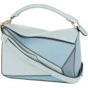 David Jones Loewe Puzzle Edge Monochrome Small in Satin Calf in Deep Purple