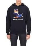 David Jones Maison Kitsune Dressed Fox Print Relaxed Hoodie in Black, Size Medium