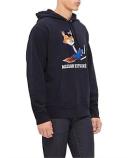 David Jones Maison Kitsune Dressed Fox Print Relaxed Hoodie in Black, Size Medium