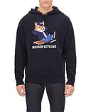 David Jones Maison Kitsune Dressed Fox Print Relaxed Hoodie in Black, Size XL