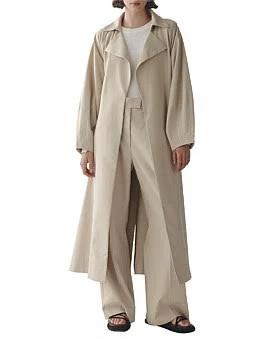 David Jones Marle Clio Trench Coat in Hummus, Size 6 AU