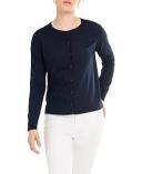 David Jones Merino Classic Button Up Cardigan in Navy, Size 2XL